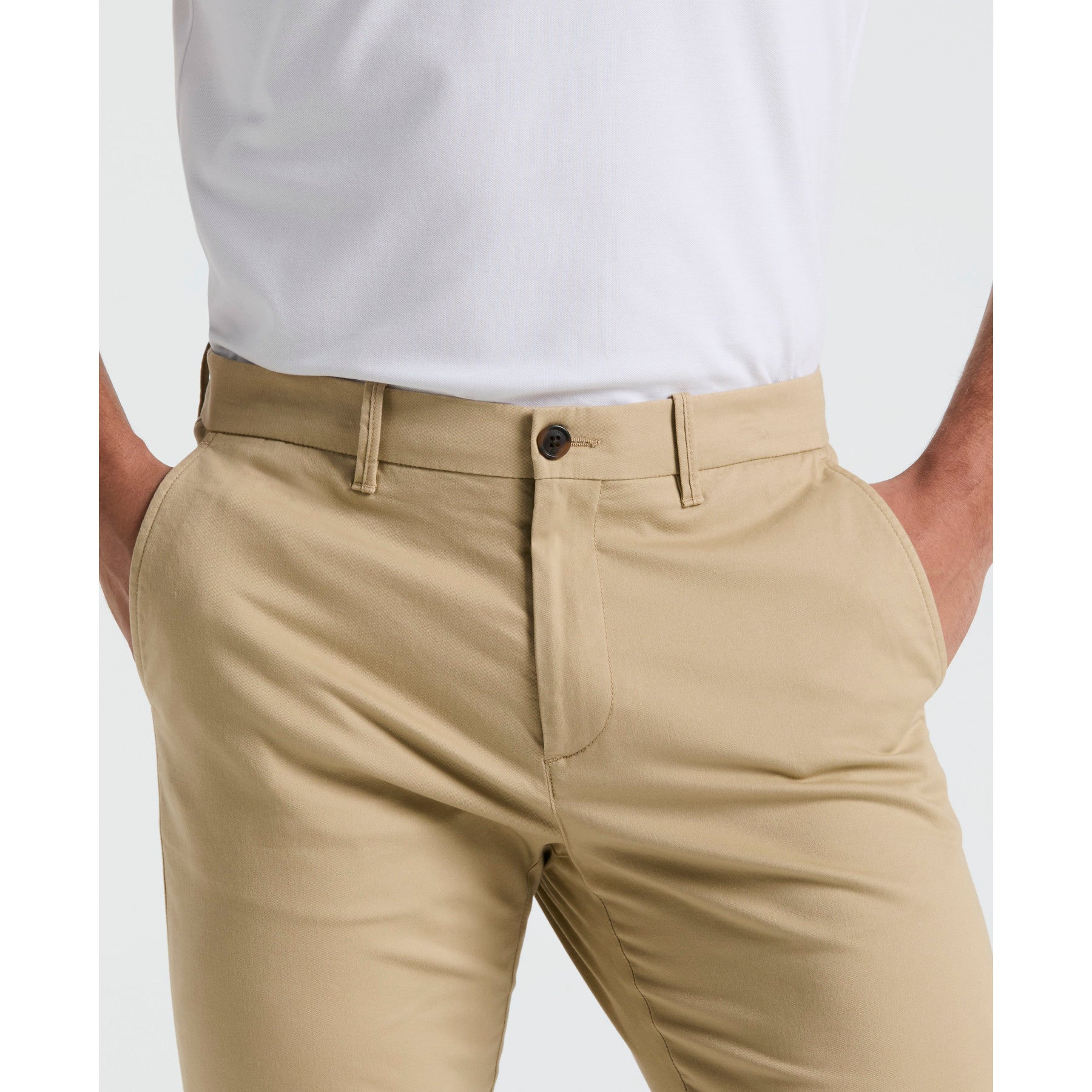 Original Penguin Slim Fit Chinos In Travertine(Flat Front Core Chino Pants Beige Opbb0022gp 254)
