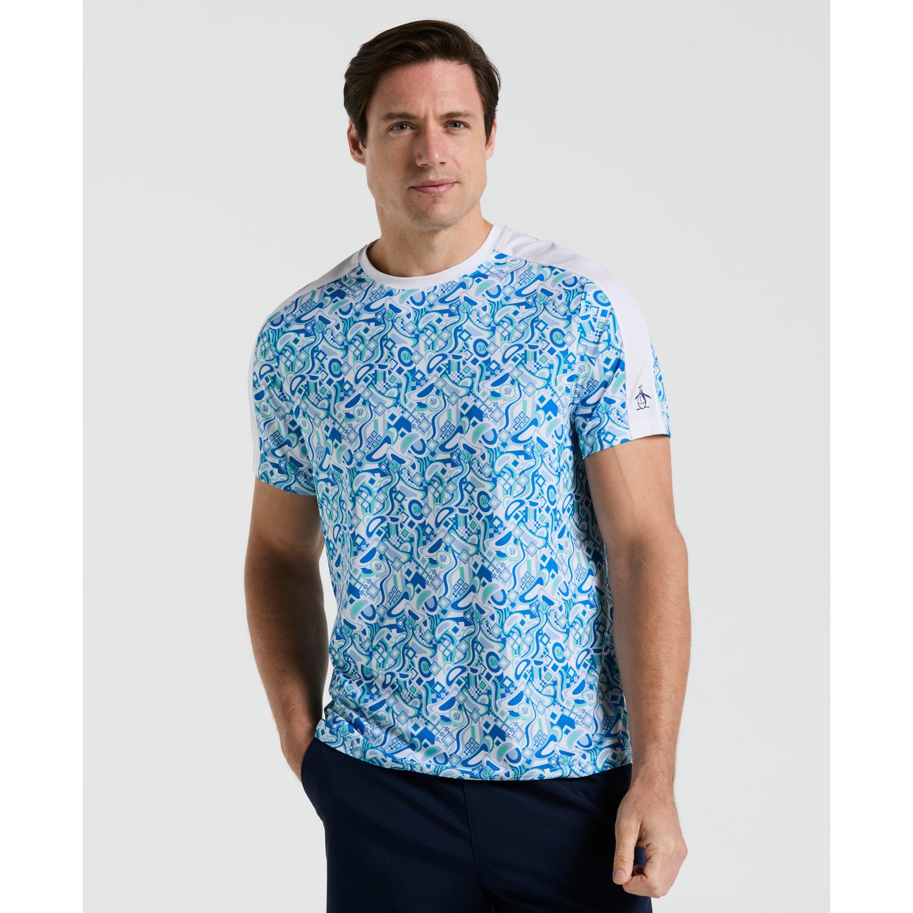 Original Penguin Performance Midcentury Tennis T-Shirt In Bright White(Performance Midcentury Tennis T Shirt White O1ksf002gg 118)