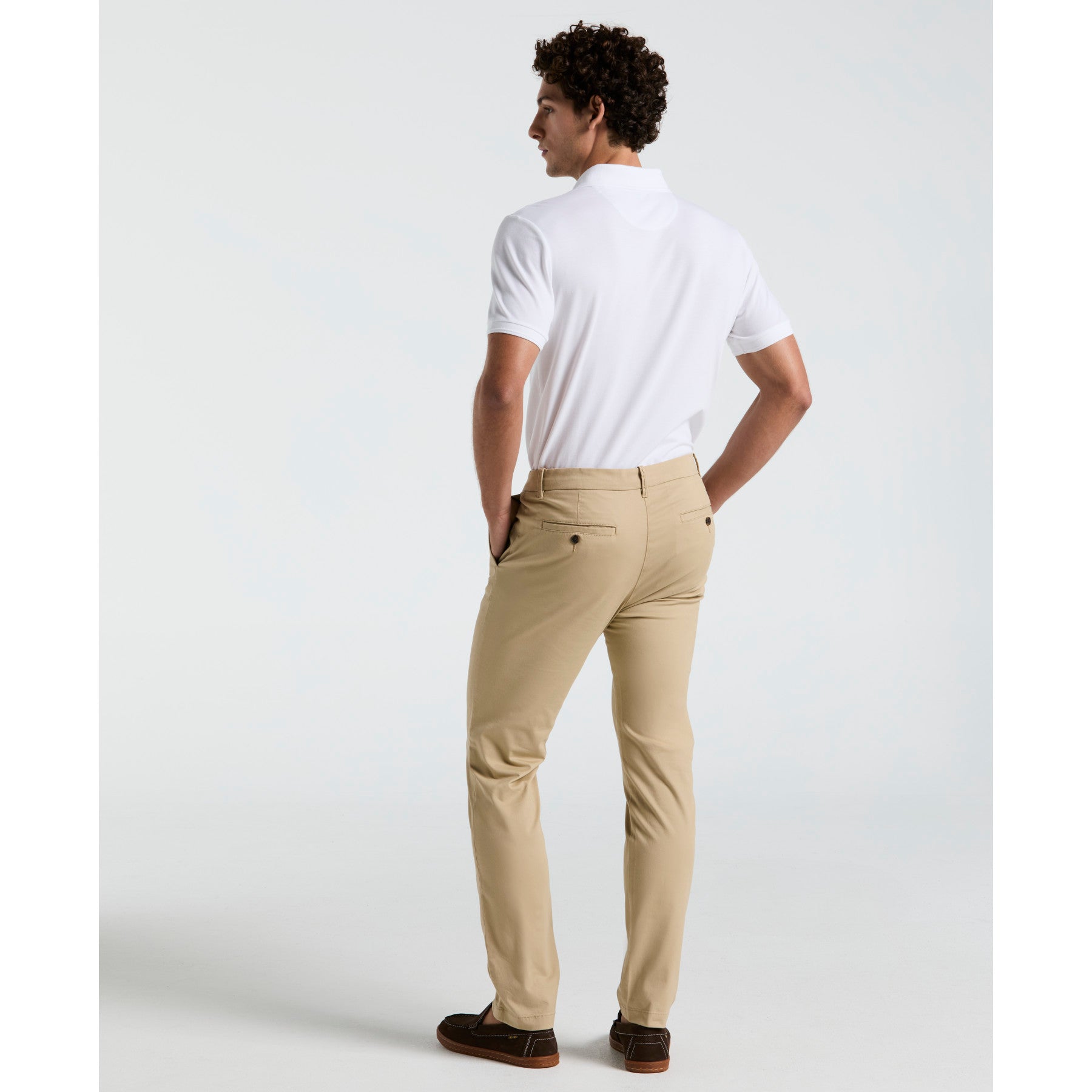 Original Penguin Slim Fit Chinos In Travertine(Flat Front Core Chino Pants Beige Opbb0022gp 254)