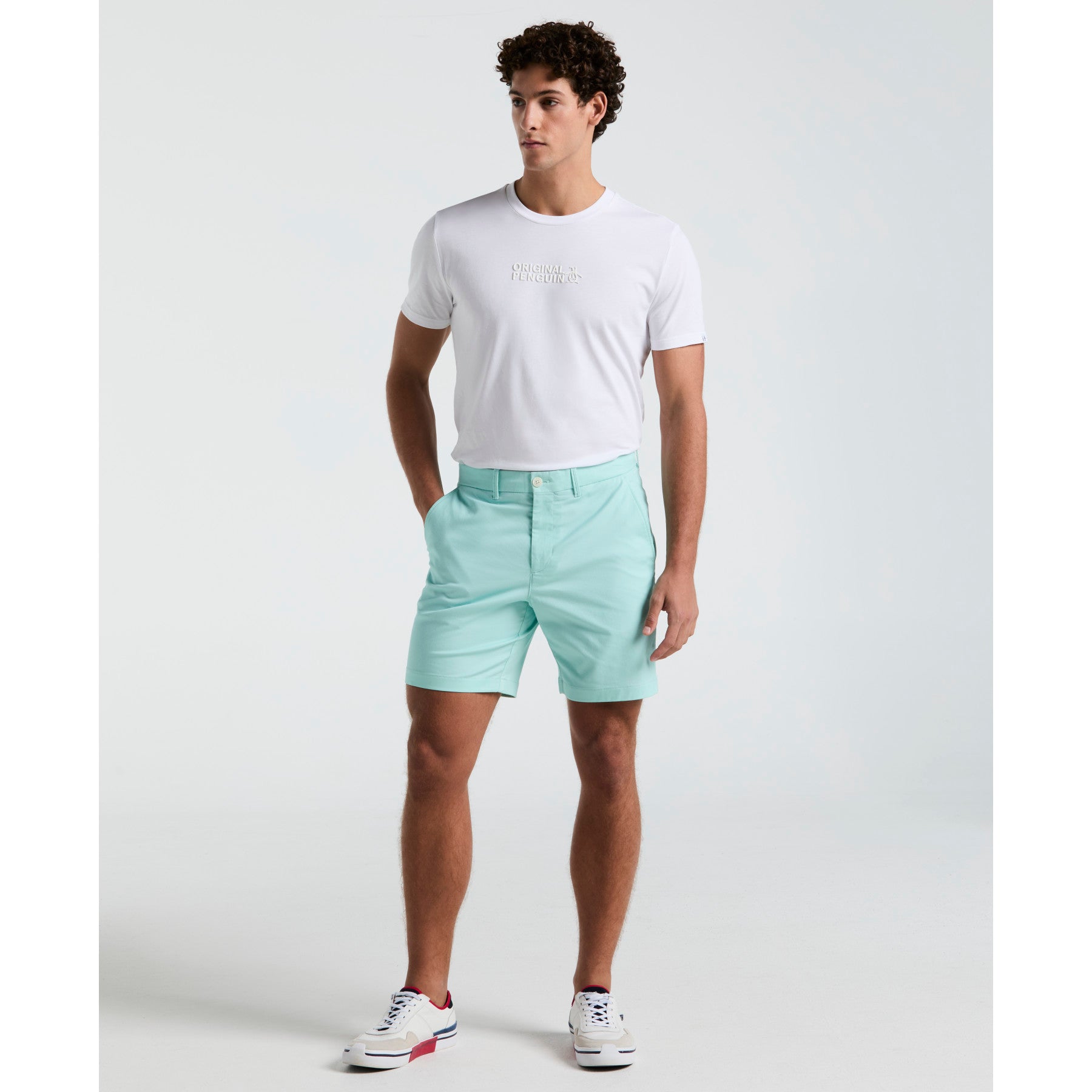 Original Penguin Chino Shorts In Blue Tint(Core Chino Short Blue Ophsb023gp 459)