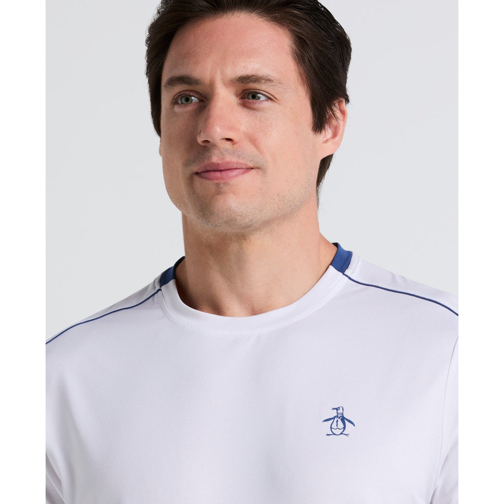 Original Penguin Ombre Net Graphic Performance Tennis T-Shirt In Bright White(Ombre Net Graphic Performance Tennis T Shirt White O1kff007gg 118)
