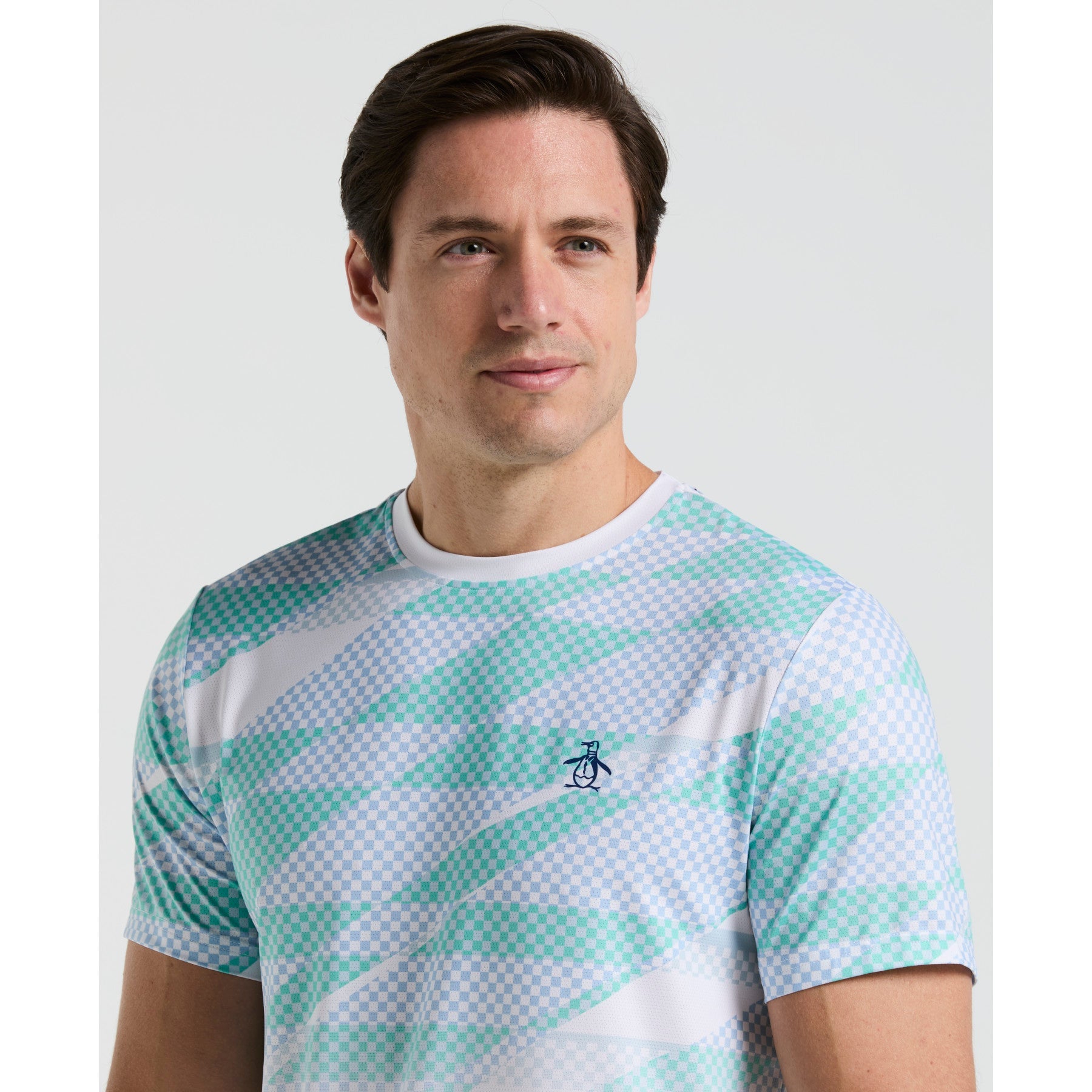 Original Penguin Performance Ombre Tennis Court T-Shirt In Bright White(Performance Ombre Tennis Court T Shirt White O1ksf014gg 118)