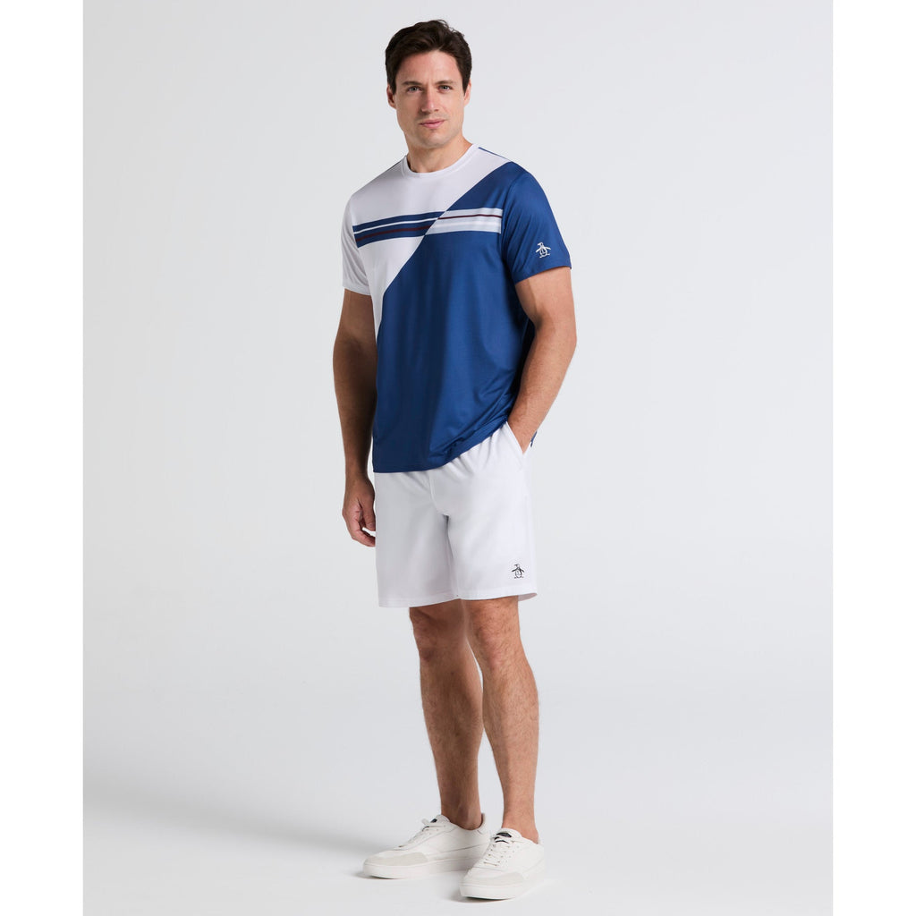 Original Penguin Colourblock Performance Tennis T-Shirt In True Navy(Colourblock Performance Tennis T Shirt Blue O1kff004gg 416)
