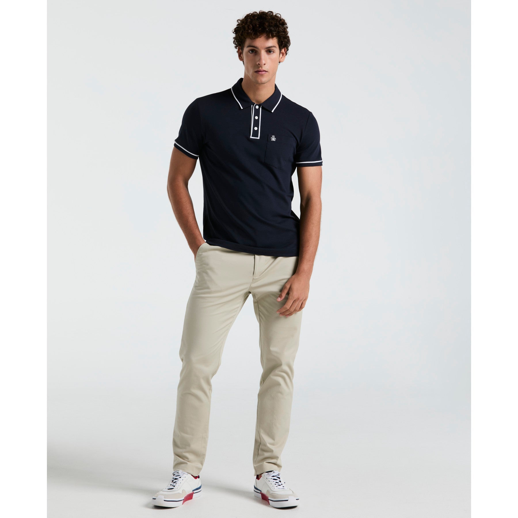 Original Penguin Earl Pique Polo Shirt In Dark Sapphire(Earl Pique Polo Blue Opkb0690gp 413)