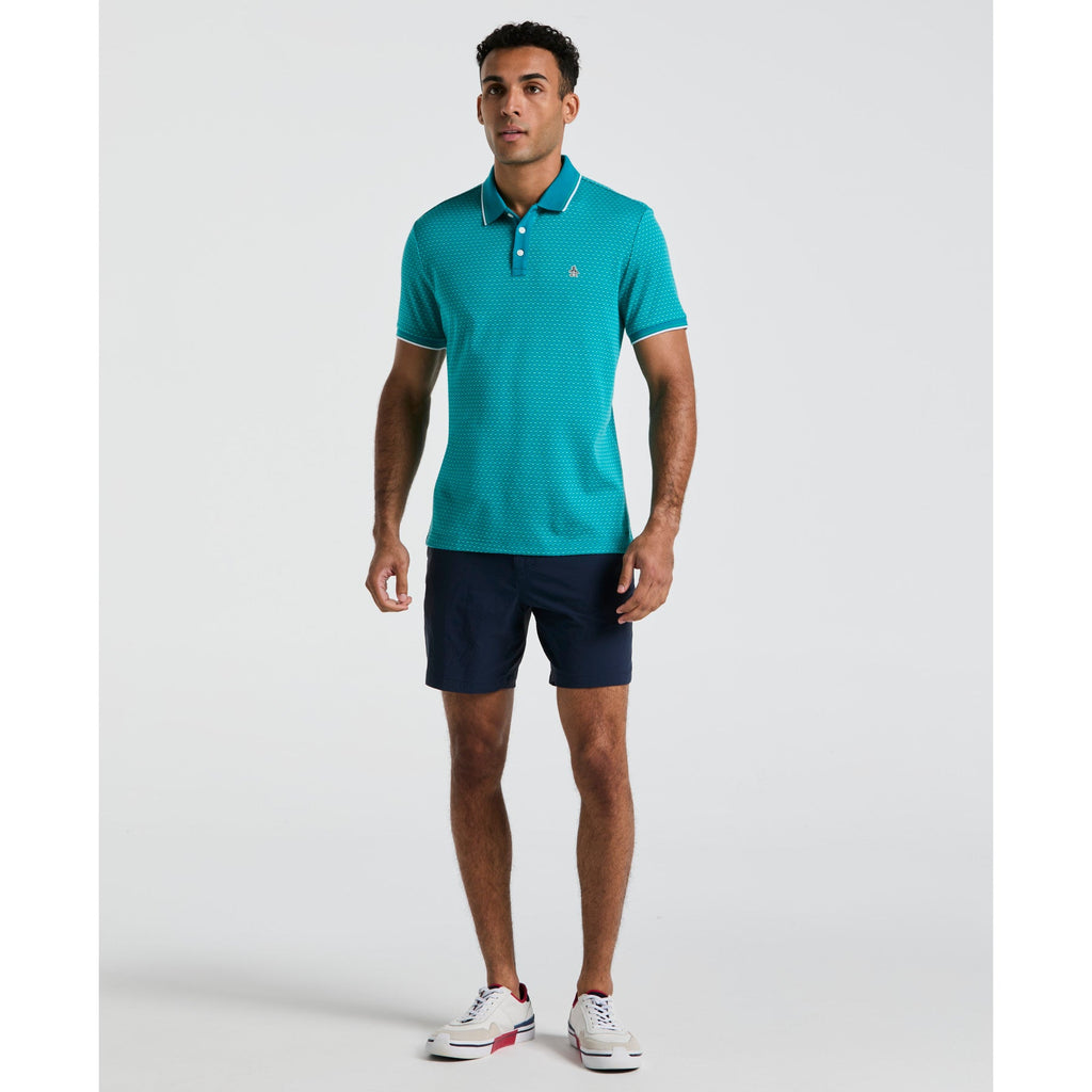 Original Penguin Allover Mini Jaquard Polo Shirt In Exotic Plume(Allover Mini Jaquard Polo Shirt Blue Opkm2522gp 495)