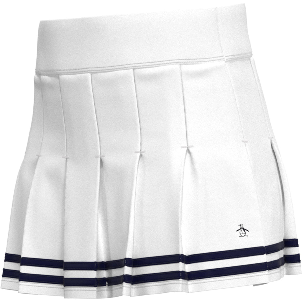 Original Penguin Women's 13" Contrast Hem Pleated Tennis Skort In Bright White(Womens Pleated Tennis Skort White Ogbsc0a6gg 118)