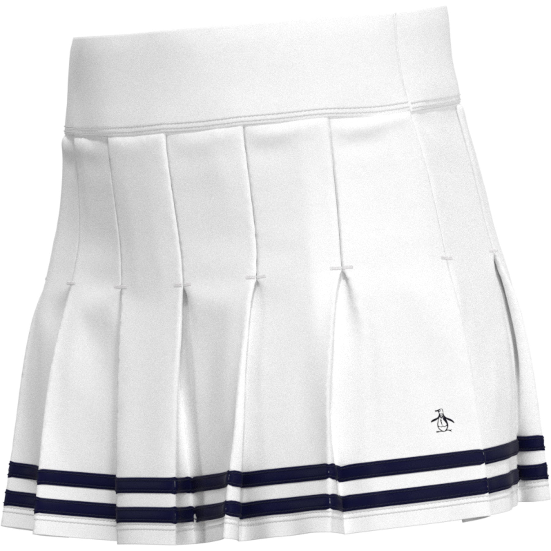 Original Penguin Women's 13" Contrast Hem Pleated Tennis Skort In Bright White(Womens Pleated Tennis Skort White Ogbsc0a6gg 118)