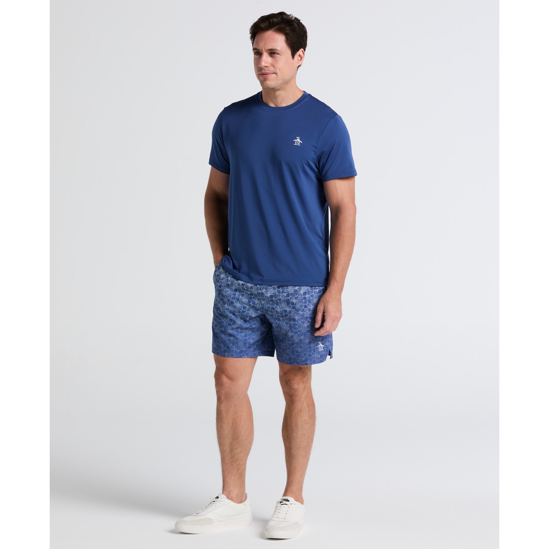 Original Penguin Graphic Print Performance Tennis Shorts In True Navy(Graphic Print Performance Tennis Shorts Blue O1bff001gg 416)
